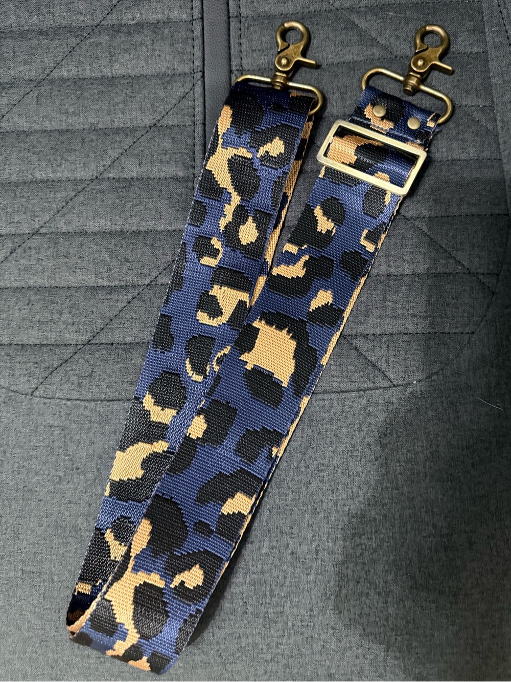 Parker Thatch Adjustable Crossbody Strap - Leopard Navy